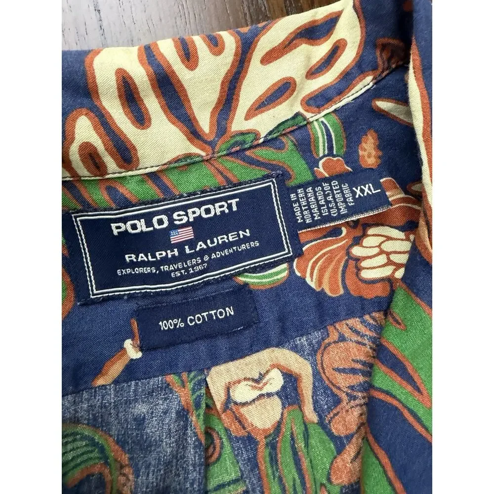 Polo Ralph Lauren Sport Clayton Cotton Shirt Hawaiian Floral Print Men’s XXL